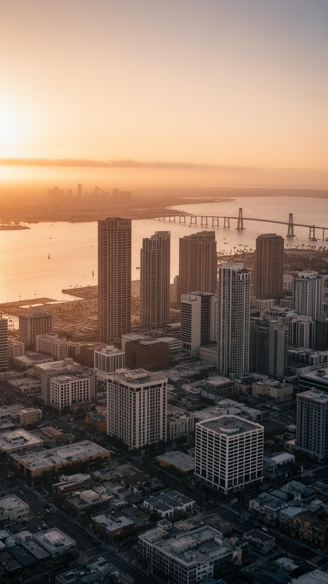 San Diego skyline at golden hour