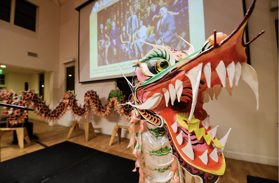 Lion dance dragon at an ABASD cultural celebration
